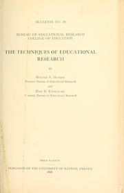 Cover of: The techniques of educational research by Walter Scott Monroe