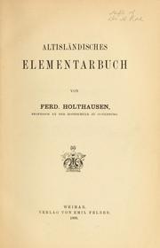 Cover of: Altsächsisches Elementarbuch