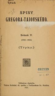 Cover of: Spisy Gregora-Tajovského