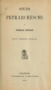 Studi Petrarcheschi by Carlo Segré