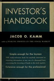 Cover of: Investor's handbook. by Jacob Oswald Kamm