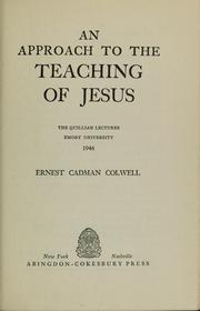 Cover of: An approach to the teaching of Jesus.