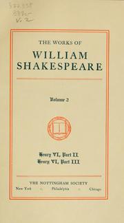 Cover of: The works of William Shakespeare | 