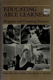 Cover of: Educating able learners by June Cox