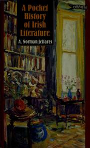 A pocket history of Irish literature by A. Norman Jeffares