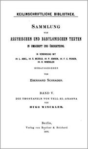 Cover of: Die Thontafeln von Tell-el-Amarna by von Hugo Winckler