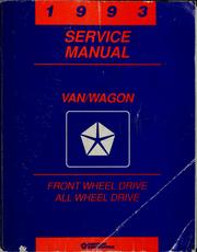 Cover of: Front wheel drive, all wheel drive van/wagon, 1993: service manual