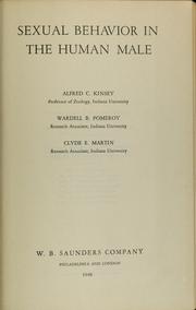 Cover of: Sexual behavior in the human male by Alfred Charles Kinsey