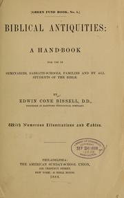 Cover of: Biblical antiquities by Edwin Cone Bissell