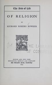 Cover of: Of religion by R. R. Bowker