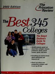 Cover of: The best 345 colleges