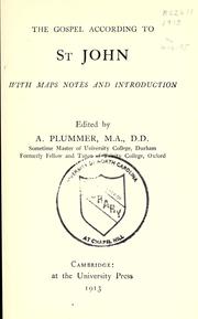 Cover of: The gospel according to St John by Plummer, Alfred