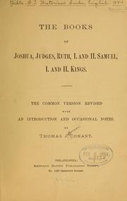 Cover of: The books of Joshua, Judges, Ruth, I. and II: Samuel, I. and II