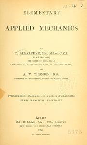 Cover of: Elementary applied mechanics