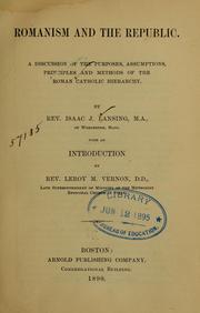 Cover of: Romanism and the republic. by Isaac J. Lansing