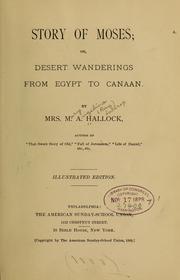 Cover of: Story of Moses by M. A. Hallock