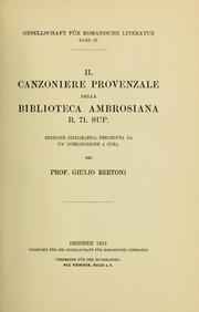 Cover of: Il canzoniere provenzale della Biblioteca Ambrosiana R. 71. sup.