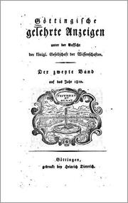 Göttingische Gelehrte Anzeigen by Königliche Gesellschaft der Wissenschaften zu Göttingen, Akademie der Wissenschaften in Göttingen