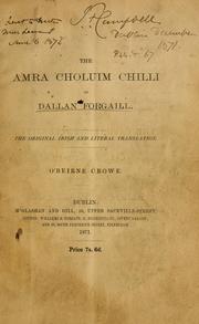 Cover of: The Amra Choluim Chilli of Dallan Forgaill: now printed for the first time from the original Irish in Lebor na huidre, a ms. in the library of the Royal Irish academy