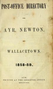 Post-Office directory for Ayr, Newton, and Wallacetown
