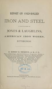 Cover of: Report on cold-rolled iron and steel