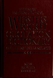 Cover of: The new international Webster's pocket quotation dictionary of the English language. by Trident Press International