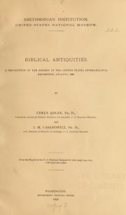 Biblical antiquities by Cyrus Adler