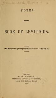 Cover of: Notes on the book of Leviticus... by Charles Henry Mackintosh