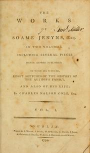 Cover of: The works of Soame Jenyns: ... including several pieces never before published