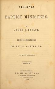 Cover of: Virginia Baptist ministers | Taylor, James B.