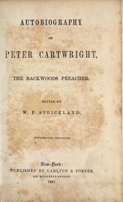 Cover of: Autobiography of Peter Cartwright by Peter Cartwright
