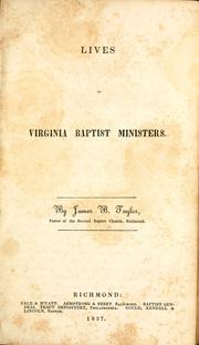 Cover of: Lives of Virginia Baptist ministers