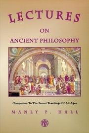 Cover of: Lectures on Ancient Philosophy by Manly P. Hall