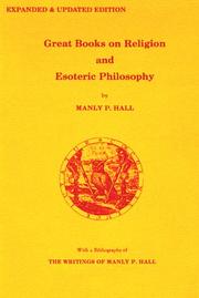 Cover of: Great Books on Religion & Esoteric Philosophy: With a Bibliography of Related Material Selected from the Writings of Manly P. Hall