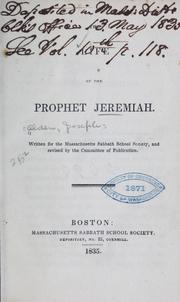 Cover of: The life of the prophet Jeremiah by Joseph Alden