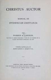 Cover of: Christus auctor; manual de evidencias cristianas