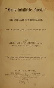 Cover of: Many infallible proofs: the evidences of Christianity