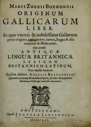 Cover of: Originum Gallicarum liber ... by Marcus Zuerius Boxhorn