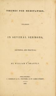 Cover of: Themes for meditation, enlarged in several sermons: doctrinal and practical