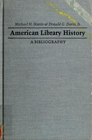 American library history by Michael H. Harris