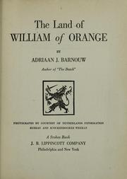 Cover of: The land of William of Orange