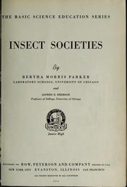 Cover of: Insect societies by Bertha Morris Parker