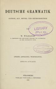Cover of: Deutsche Grammatik by W. Wilmanns