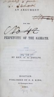 Cover of: An argument for the perpetuity of the Sabbath