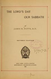 Cover of: The Lord's day, our Sabbath