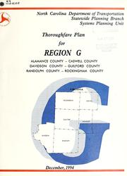Cover of: Thoroughfare plan for Region G, North Carolina by North Carolina. Division of Highways. Statewide Planning Branch