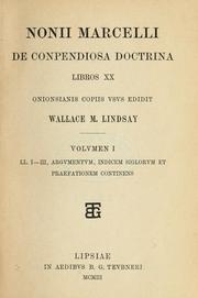 Cover of: De compendiosa doctrina libros xx, Onionsianis copiis vsvs
