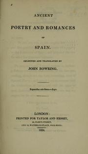 Cover of: Ancient poetry and romances of Spain.