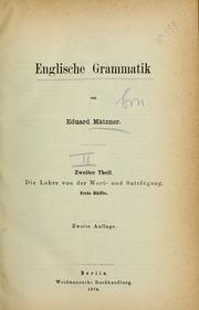 Cover of: Englische Grammatik