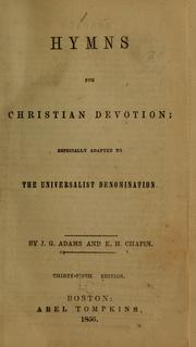 Cover of: Hymns for Christian devotion: especially adapted to the Universalist denomination